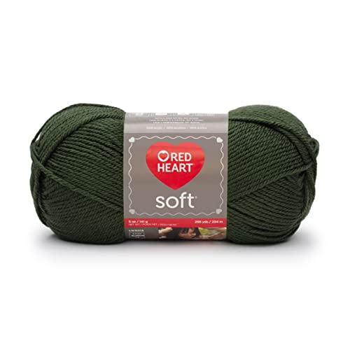 Image of Red Heart Soft Dark Leaf Yarn - 3 Pack of 141g /5oz - Acrylic - 4 Medium (Worsted) - 256 Yards - Knitting /Crochet