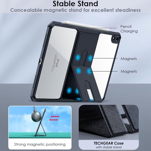 Coque Apple iPad Air 13" 2024 M2 TECHGEAR antichoc avec support - 4