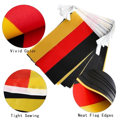 Image of German Flags Germany String Flag Banners for Patriotic Events Independence Day Sports Bars Inside Outside Decorations 33 Feet 30 Flags