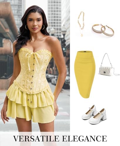 Bustier Corset Top for Women | Overbust Lace Up Waist Cincher Shapewear Lingerie - Image 6