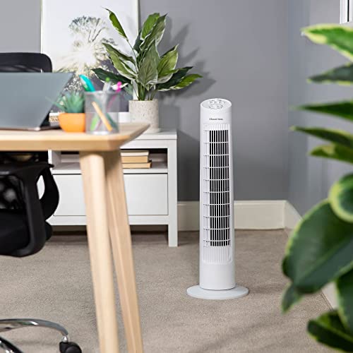 Russell Hobbs Ventilador de torre, 73,66 cm, ligero, 3 velocidades, oscilación de 75°, flujo de aire potente, silencioso, con temporizador, para hogar u oficina, blanco, RHTF2921 - imagen 7