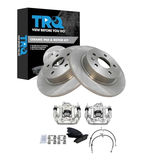 Image of TRQ Rear Brake Pad and Rotor Set Ceramic Calipers Compatible with 2011-2015 Chevrolet Cruze 2016 Cruze Limited