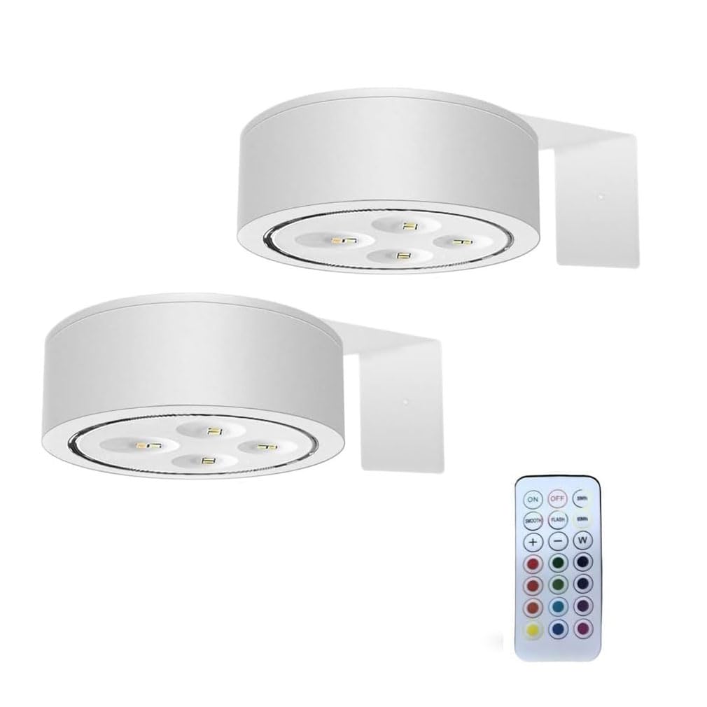 Keeplus 2PCS Picture Lights for Wall,Magnetic LED Rechargeable Wireless Art Picture Frame Lamps,Photo Lights for Wall with 3 Color Temps,Wireless Photo Frame Lamps with Remote Control (White, Charge)