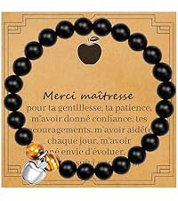 Bracelet Pour Enseignants Avec Pomme - Cadeau De Remerciement - Élasticité Ajustable - Boîte Cadeau Incluse