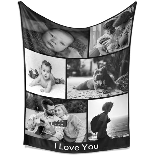 LNM Personalisierte Decke mit Foto, Personalisierte Decken, Personalisierte Kuscheldecke mit Foto, Personalisierte Foto Decke, Personalisierte Geschenke für Frauen und Männer