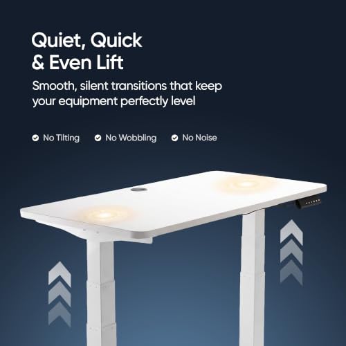 Image of Frido ErgoLuxe Electric Standing Desk, Height Adjustable Sit Stand Desk with Dual Motor, 3 Programmable Height Button & 120kg Capacity, Workstation for Home Office, Study, Gaming | Wide- White