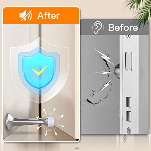 Door Stoppers For Bottom Of Door - 6 Pack Winonly Door Stops With Soft Rubber Tips Wall Protector Heavy Duty Solid Rigid Door Stoppers, Satin Nickel #TOP1