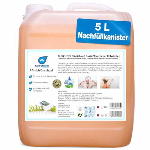 KaiserRein Duschgel Pfirsich 5 L Kanister, Nachfüllpack für...
