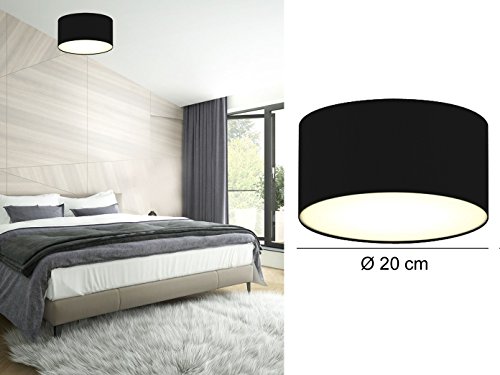 Smartwares Lampada da soffitto, nera, 20 cm, 1 x