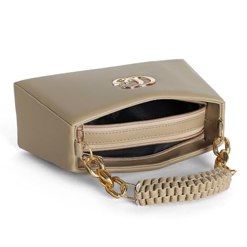 Image of Elegant PU Leather Handbag for Women - Premium Shoulder & Sling Bag with Golden Handle and Logo | Stylish Party, Office & Casual Use Purse