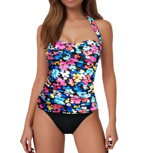 Tankini haut de maillot de bain bleu femme L pour nager sans complexe et avec maintien