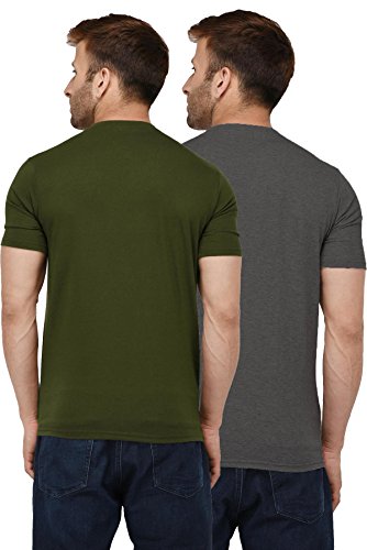 Image of London Hills Solid Cotton Blend Half Sleeve Regular Men Round Neck Tshirts | T Shirt For Man | Tshirt | Shirts Men | Tshirt For Man | T-shirt | T-shirts | Stylish | Gym Wear For Workout | MultiColored