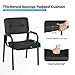 FDW Office Guest Chair Reception Chair Waiting Room Chairs with Padded Armrest PU Leather for Home Office Reception Meeting Room Chair Lobby No Wheels, Black