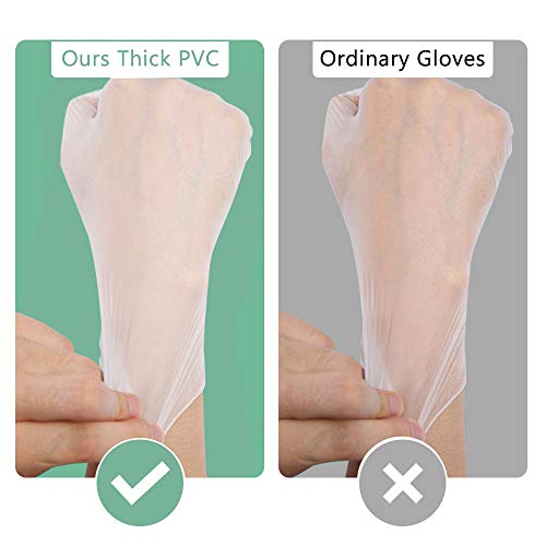 Disposable Gloves, Squish Clear Vinyl Gloves Latex Free Powder-Free Glove Health Gloves for Kitchen Cooking Food Handling, 100PCS/Box, Medium
