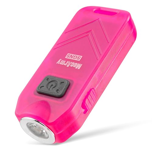 MecArmy SGN5 USB Rechargeable Personal Attack Alarm Flashlight | Mini Handheld EDC Keychain Torch | LED with 560 Lumens Small and Powerful Light | Alarm up to 115dB Siren (Red)