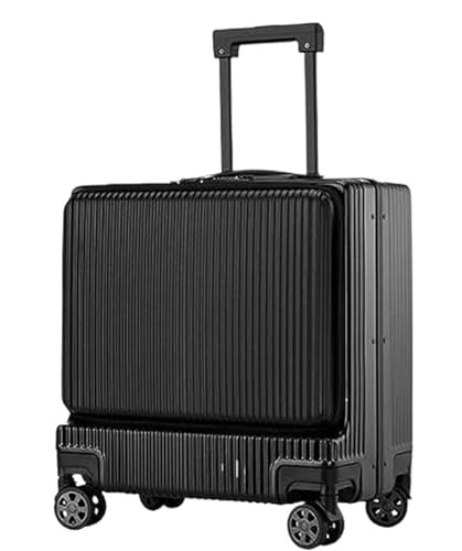 Suitcase Front Opening Boarding Suitcase Checked Carry On Luggage TSA Code Lock with USB Interface Luggage(C)