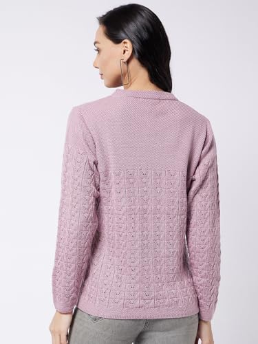 Image of Modeve Self Design Round Neck Casual Women Sweater||Winterwear||