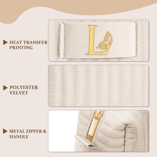 Image of COSHAYSOO Personalized Bridesmaid Proposal Gifts Initial Makeup Bag Letter L, Bachelorette Party Bridal Shower Maid of Honor Gift for Wedding, Monogrammed Cosmetic Pouch for Bride Mother