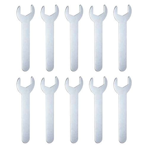 QUARKZMAN 10pcs Llave Pequeña Llave de Boca Abierta 19x108x2mm Métrica En Forma de U de Un Solo Extremo Llana Super Delgada Pequeña Cabeza Plana Galvanizada para Reparación de Automóviles