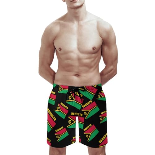 Vintage Vanuatu Flag Men's Swim Trunks Board Shorts Beachshorts Swimsuits with Pockets Mesh Liner2