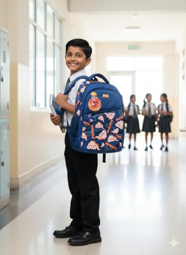 Image of STRIDERS Naruto School Bag for Kids Spacious Durable Rolling Backpack with Padded Comfortable Straps & Fun Design Perfect for School Travel & Play (18 Inch)