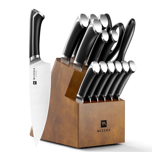 WIZEKA 15-Piece Crown Knife Set