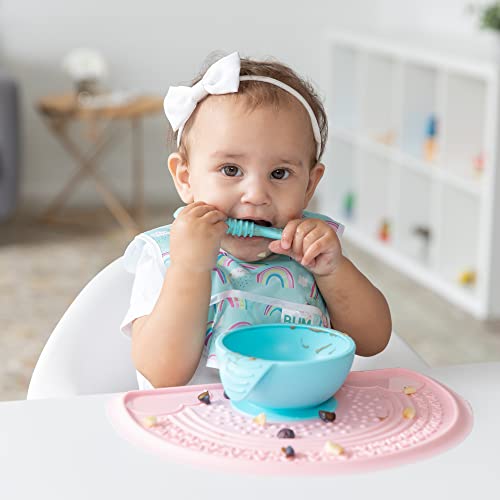 Set de table sensoriel pour alimentation de bébé et sevrage à LED avec ventouse fixe