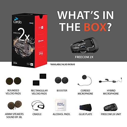 Cardo Systems Freecom 2X Motorcycle 2-Way Bluetooth Communication System Headset - Black, Single Pack #TOP1