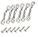 Amarine-made Pack of 6 Stainless Steel Bimini Boat Top PAD Eye, Eye Straps, Tie Down, Kayak Deck Loops, Tie Down Anchor Point, footman's Loop for Kayak Canoe Rigging