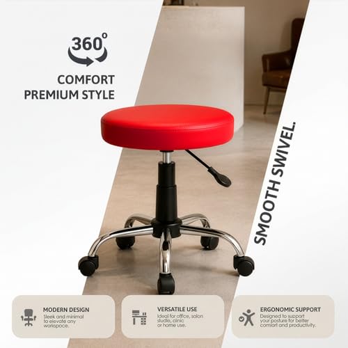 Image of DIYA Seating Nexa Round Stool (1 Year Warranty)- Red
