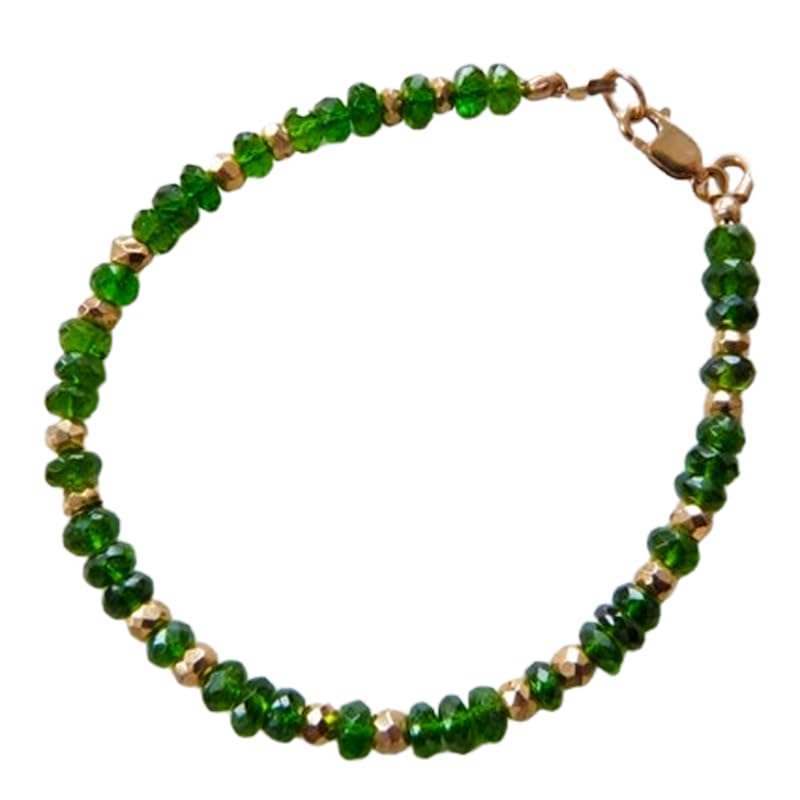Bracelet en diopside chromé LKBEADS, maillons en pierres à facettes haut de gamme