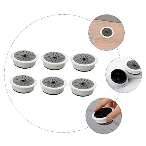 Uonlytech 6Pcs Tapas Redondas para Pasacables para Escritorio y Muebles Organizador de Agujeros para Cables PC Flexible para Gestión de Cableado para Hogar y Oficina miniatura 4