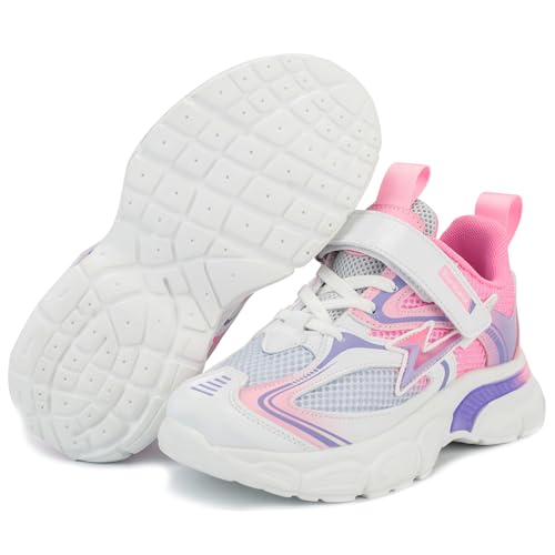 Kids Sneakers for Boys Girls Mesh Breathable Running Shoes Hook and Loop Lightweight Athletic Casual Shoes4