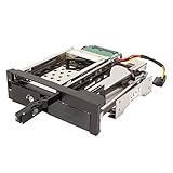 Double Bay Trayless HDD Mobile Rack Cage for Internal 2.5in and 3.5in SATA Hard Drives with Hot Swappable Design, Good Heat Dissipation, 6Gbps Transfer - Ideal for Server