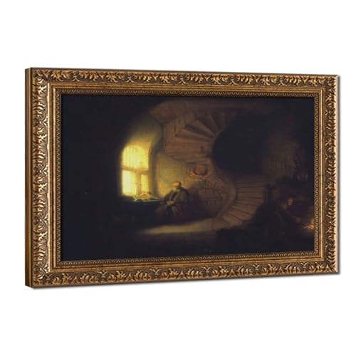 Toile Philosophe en méditation Rembrandt, habillez vos murs vides avec élégance
