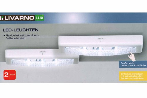 LED Leuchten Lampen Nachtlicht Weiß 2 Stück leichtes Anbringen Ohne Bohren NEU Cover
