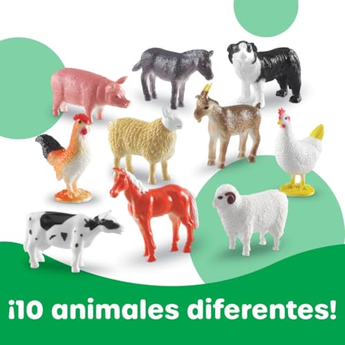 Figuras de animales de la granja Learning Resources de 60 piezas con cubo 3