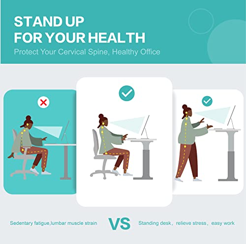 Fenge Electric Height Adjustable Standing Desk - 48 Inches Quick Install Stand Up Desk -Sit Stand Desk With Whole Piece Desktop For Home Office，Black+Brown #TOP5