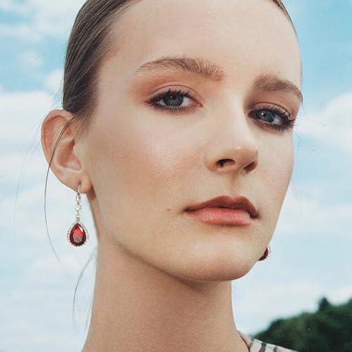 Drop Earrings for Women Silver Cubic Zirconia Teardrop Dangle Earrings2