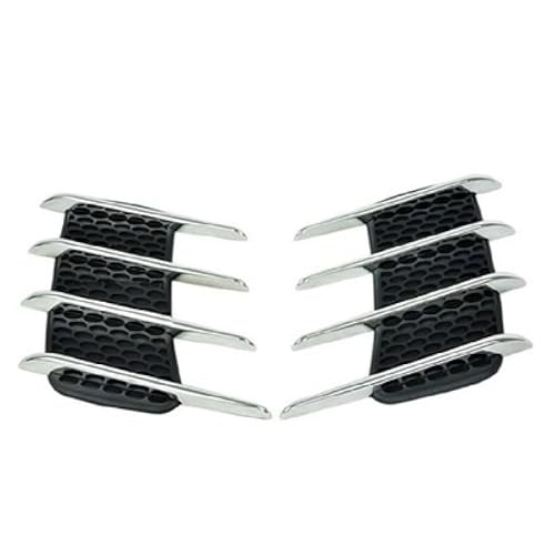 WENINETIES Rejilla de Ventilación Falsa para Capó de Coche para VW Golf 8 MK8 GTI GTE GTD R 2020 2021 2022 2023 2024, ABS Cromado Decorativo, Simulación de Branquias de Tiburón