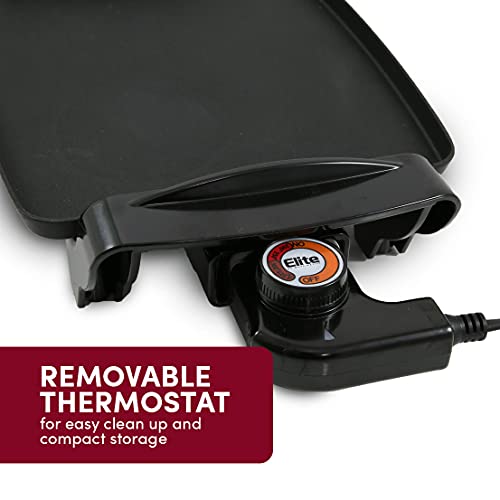 Elite Gourmet EGR-2722B Electric 10.5" x 8.5" Griddle, Cool-touch Handles Non-Stick Surface, Removable/Adjustable Thermostat, Skid Free-Rubber Feet, Black by Elite Gourmet - Image 4