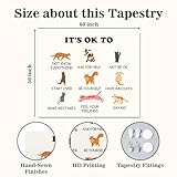 Cat Mental Health Tapestry, Funny Cat Meme Wall Hanging Decor for Therapy Room & Office, Inspirational Motivational Affirmations Banner, Self Care Cute Gifts for Women, Teachers, Teens (50x60 Inches)