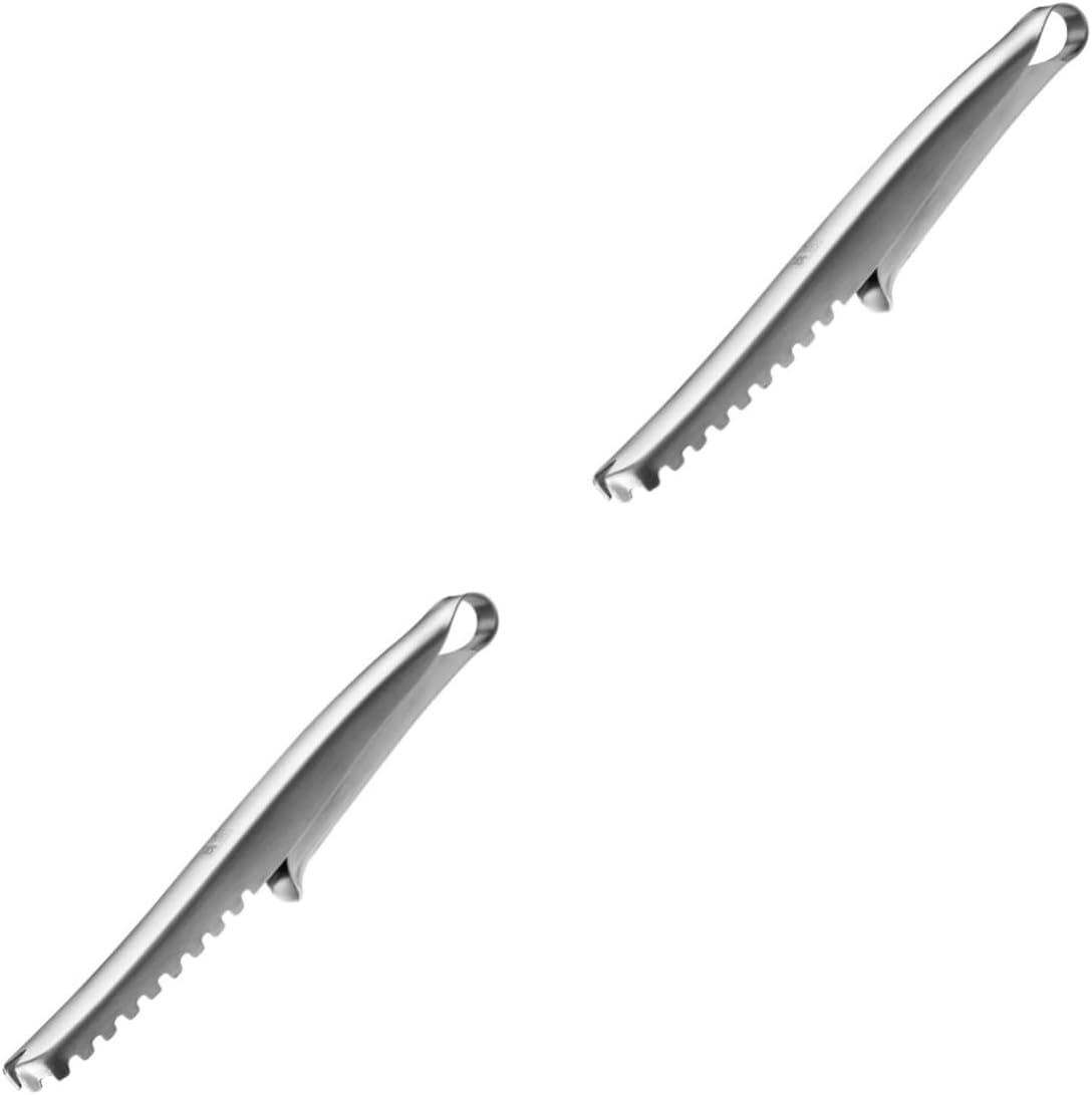 OUNONA 2pcs Stainless Steel Fish Scale Scrapper Easy to Remove Fish Scales Kitchen Scaler Tool for Chef