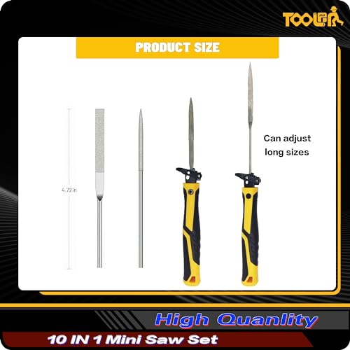 TOOLAN: 10-In-1 Model Craft Hand Saw & File Set. DIY Mini Razor Saw&File Kit for Handcrafted, Modeling, Plastic, and Other Fine Cutting, Reliable Blade Quick Change Mechanism by TOOLAN - Image 6