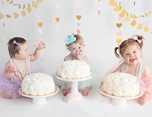 1St Birthday Crown Headband For Baby Girls - Elastic Pink Glitter Mini Crown, Princess Crown Headband, Tulle Bow Crown Baby Headband, Cake Smash Photo Prop (Pink Baby Headband) #TOP4