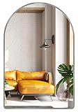 MYlovelylands 30x40 inch Silver Large Arched Mirror for Bathroom Vanity Mirror or Wall Decor Arch Mi