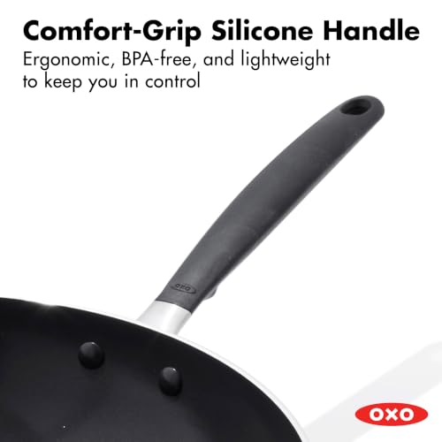 Image of OXO 14 inch Non-Stick Every Day Wok Pan, BPA-Free Silicone Handle, Stir-Fry Skillet, Dishwasher & Oven Safe, Black
