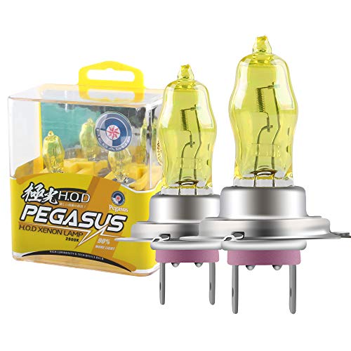 2 Unids H7 100 W Luz Amarillo dorada Super Brillante 2800 K Bombilla para faro delantero halógeno de xenón 12 V Faros delanteros de Coche Luz de Niebla Reemplazo