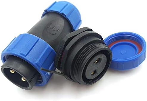 SP21 2Pin-12Pin Panel Mount Waterproof Aviation Connector Plug and Socket IP67,LED Electrical Power Cable Wire Connector (2Pin)