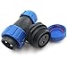 SZJELEN SP21 2Pin/3Pin/4Pin/5Pin Waterproof IP67 Circular Connector Plug Socket,Automobile Power Connector (2Pin)